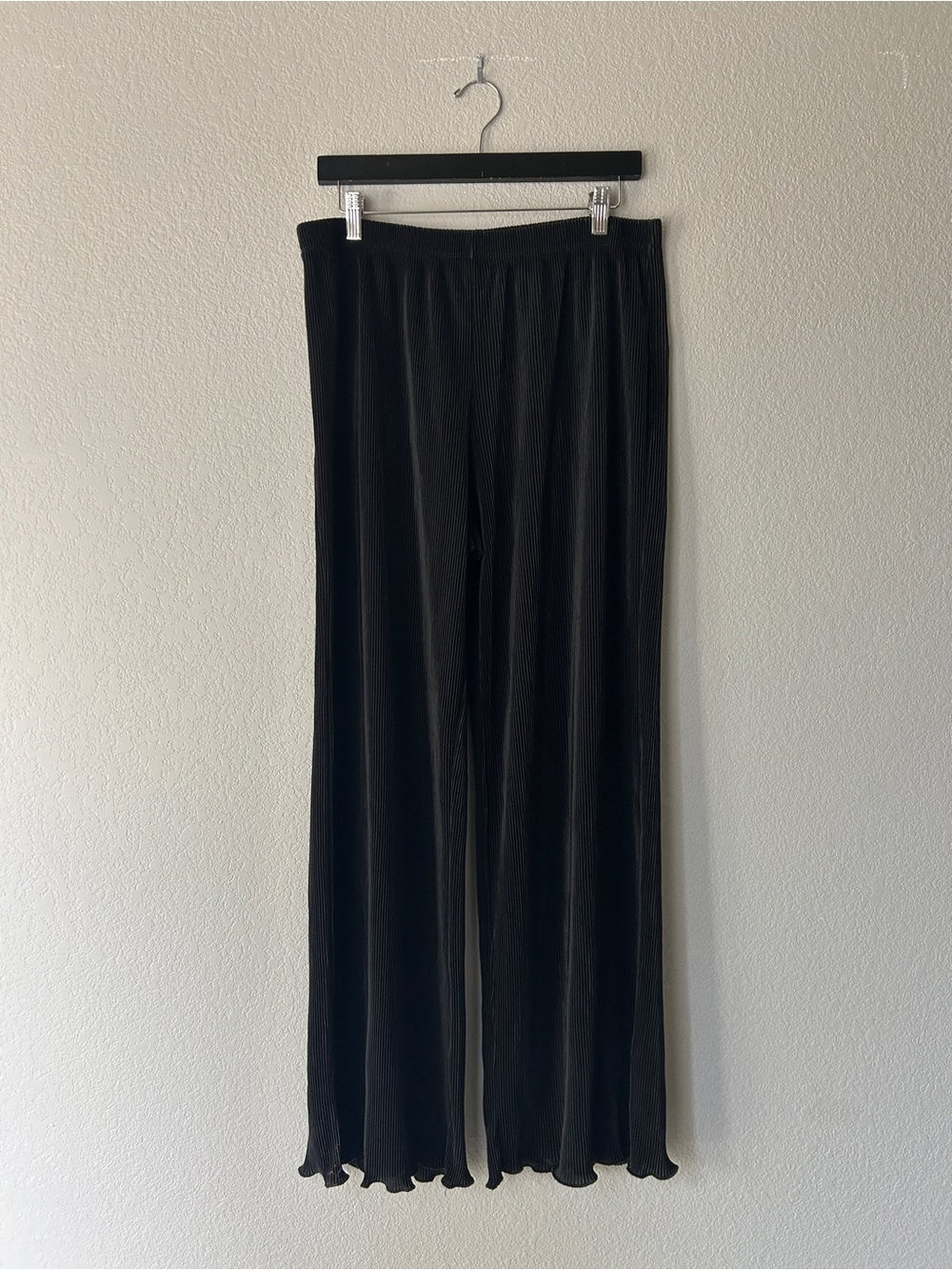 No Boundaries Black Wide-Leg Ribbed Pull-On Pants | Women’s XL